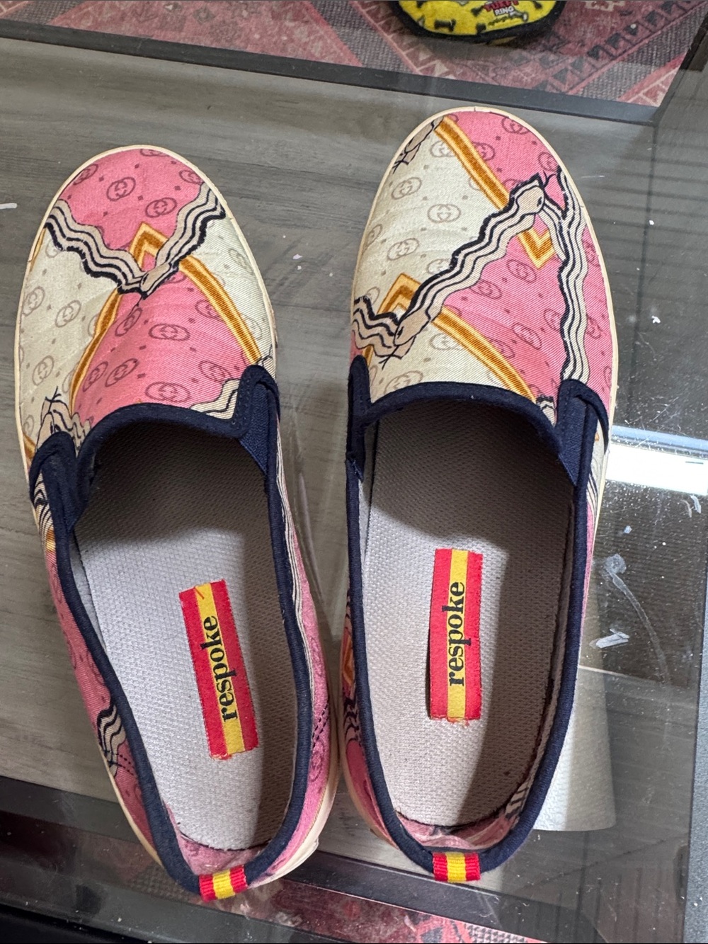 Pink Patterned Slip-On Canvas Sneakers - Picture 4 of 7